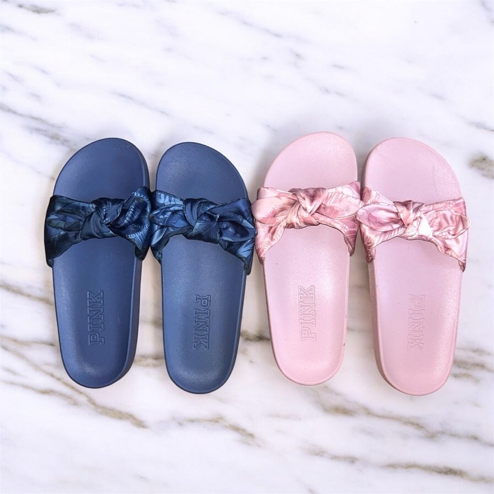 PINK Victoria’s Secret Slides with Bow Design